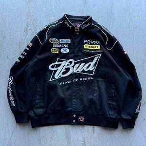 Vintage nascar jacket size xxxxl 4XL bud racing Jeff hamilton